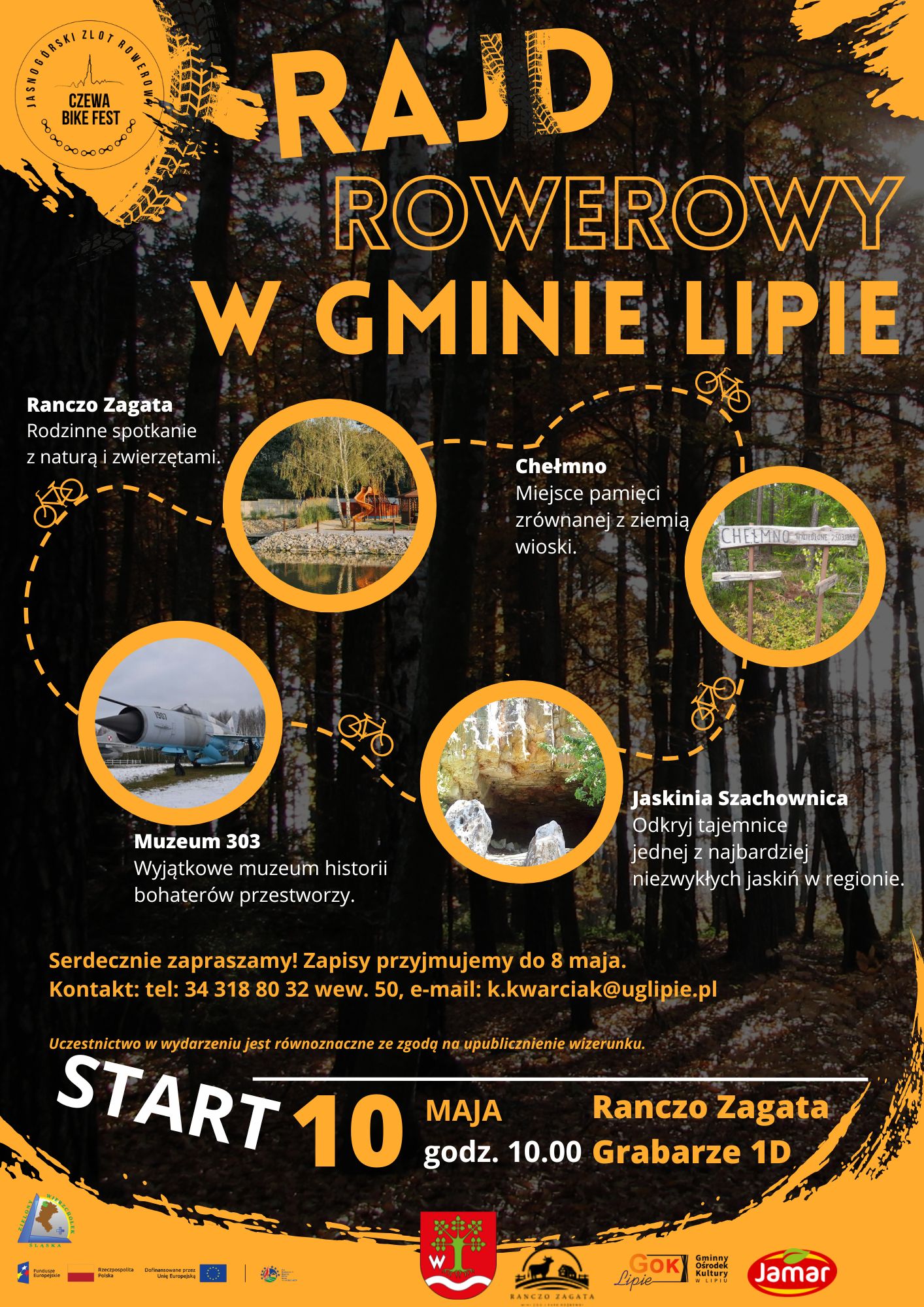 Plakat Rajd Rowerowy w Gminie Lipie