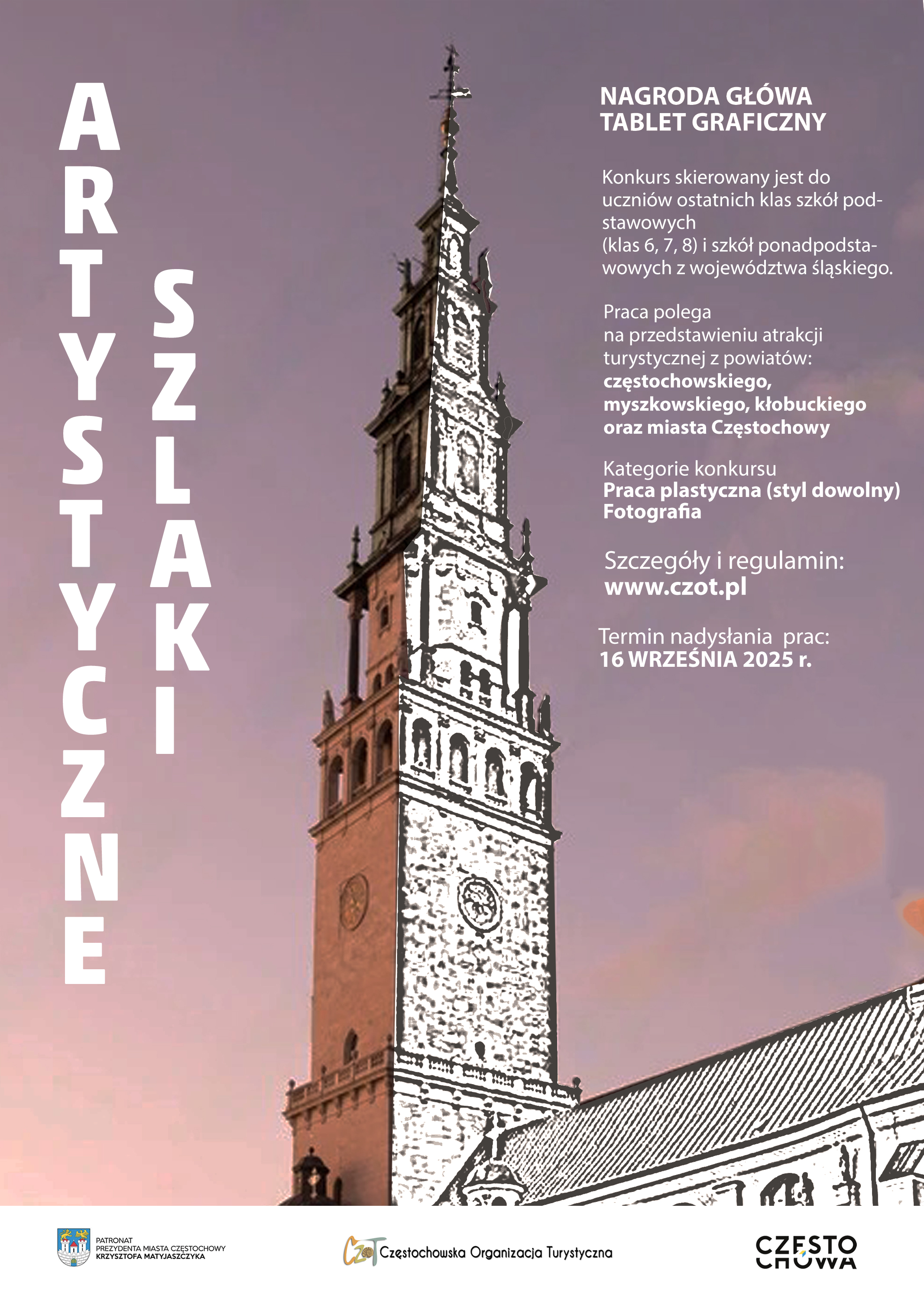 Plakat konkursu „Artystyczne Szlaki”.