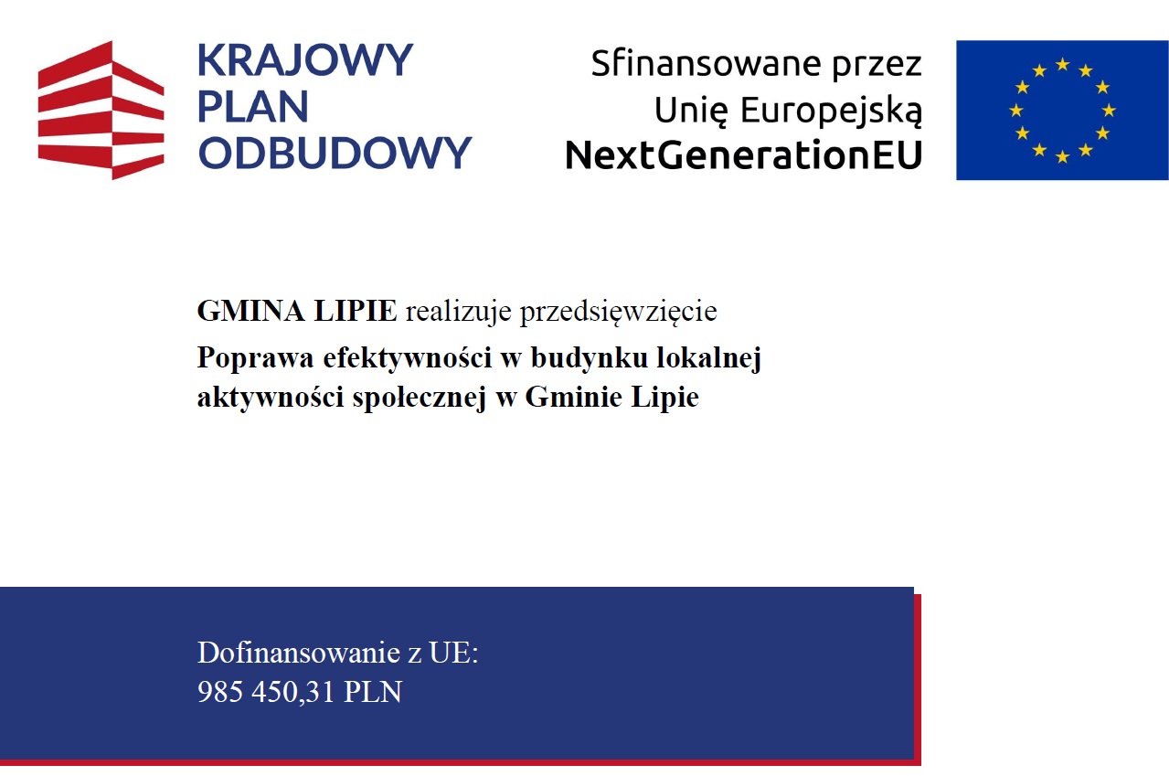 Poprawa efektywności w budynku lokalnej aktywności społecznej w Gminie Lipie