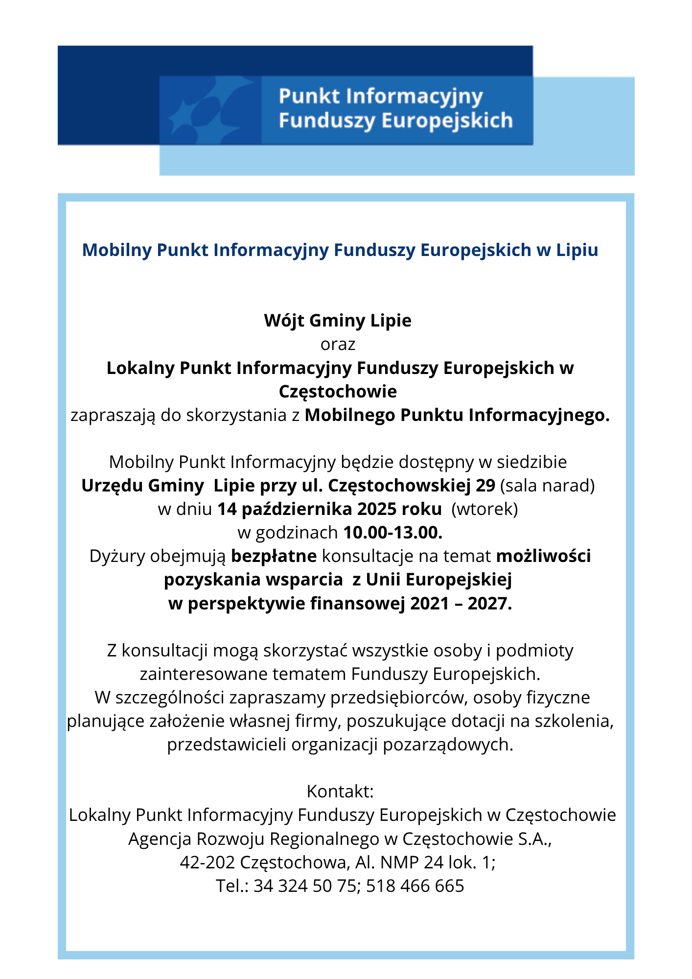 Punkt Informacyjny Funduszy Europejskich