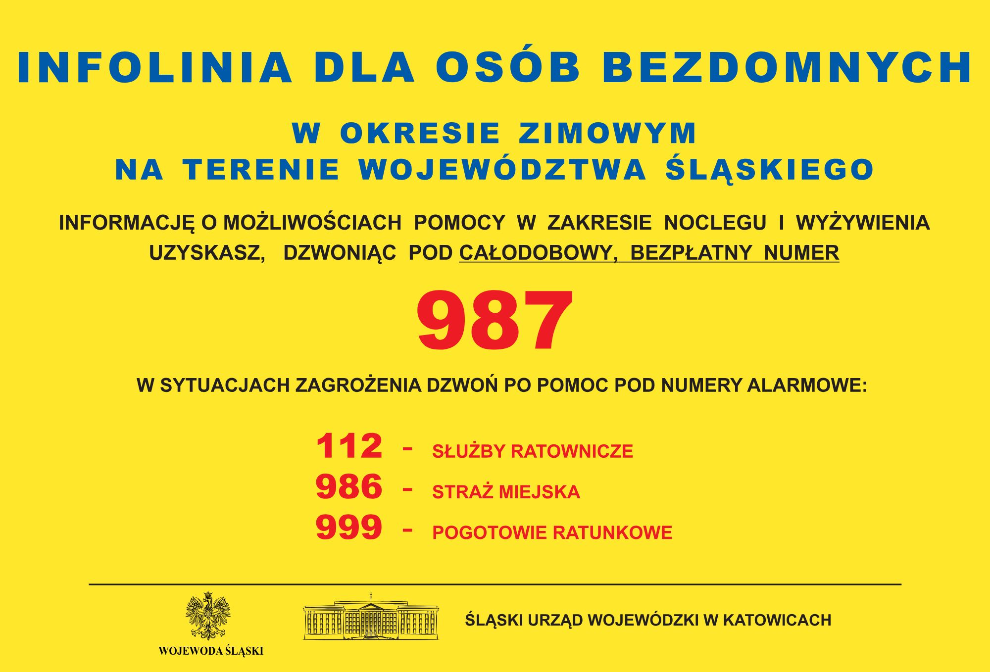 Plakat infolinia dla osób bezdomnych 2025_2026