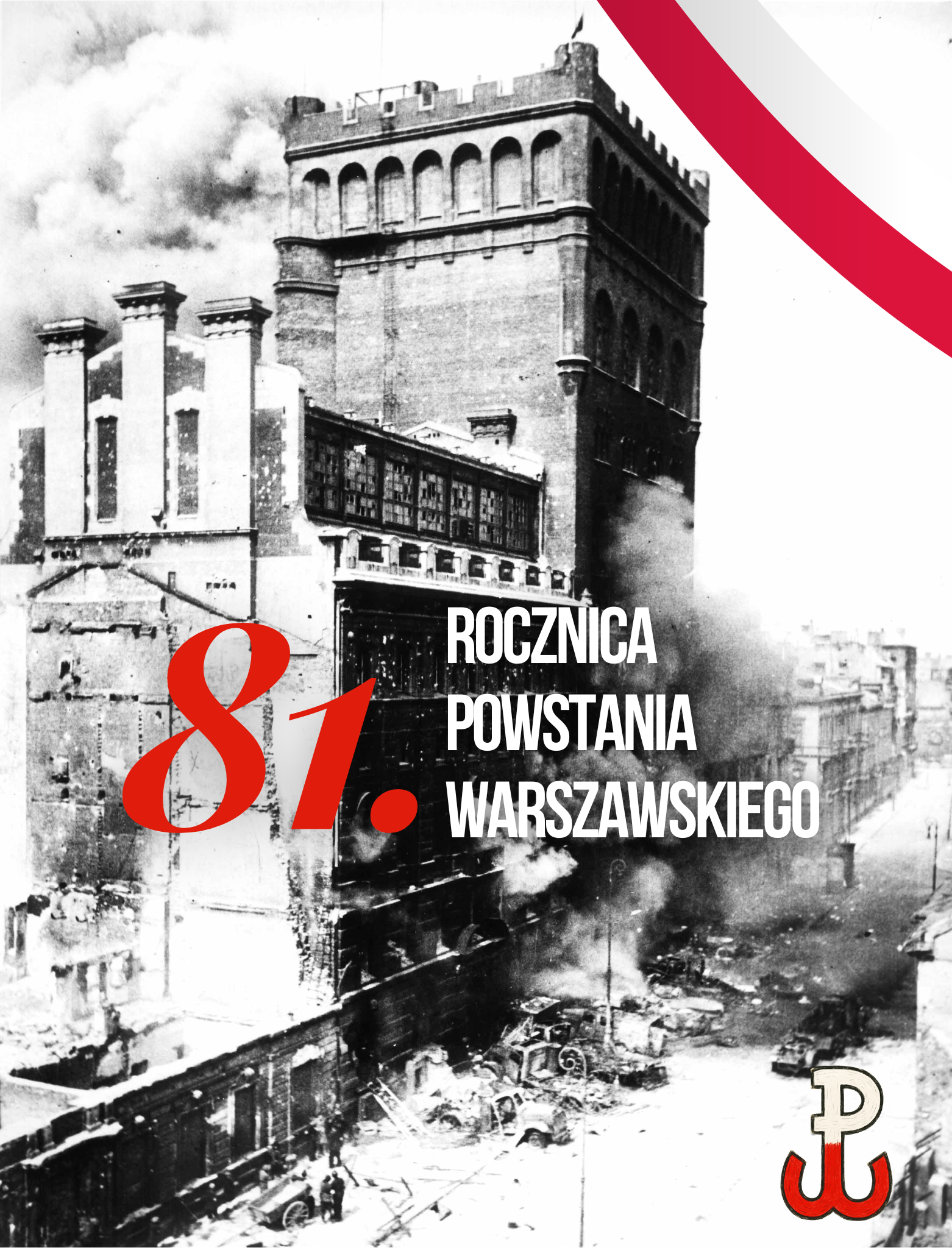 Plakat upamiętniający 81 rocznice powstania warszawskiego