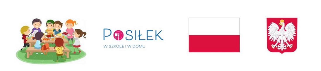 Baner promujący program „Posiłek w szkole i w domu”.