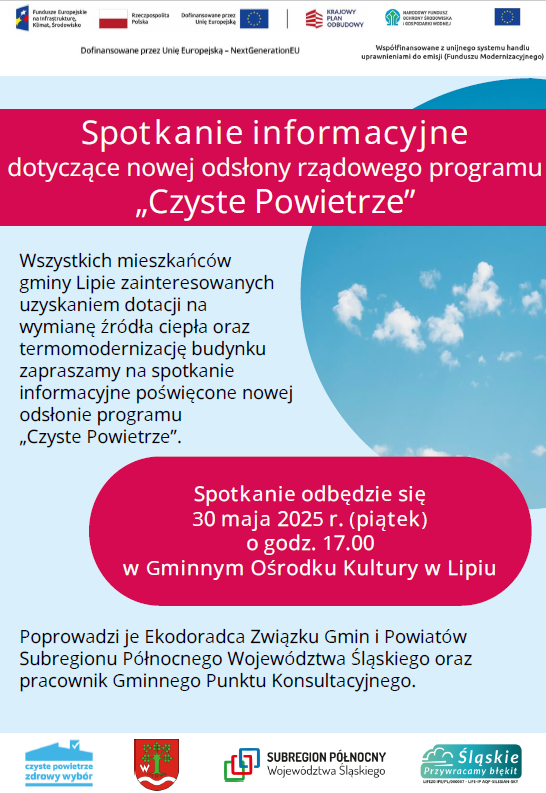 Spotkanie informacyjne doryczące nowej odsłony rządowego programu "Czyste Powietrze"