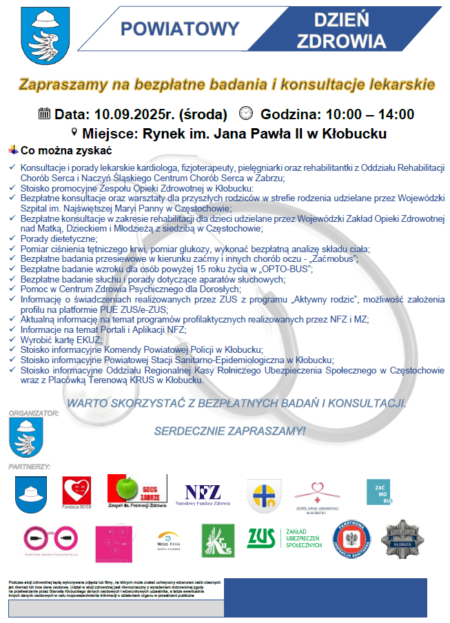 Plakat Dzien Zdrowia