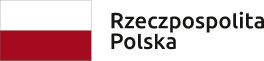 Flaga i napis Rzeczpospolita Polska