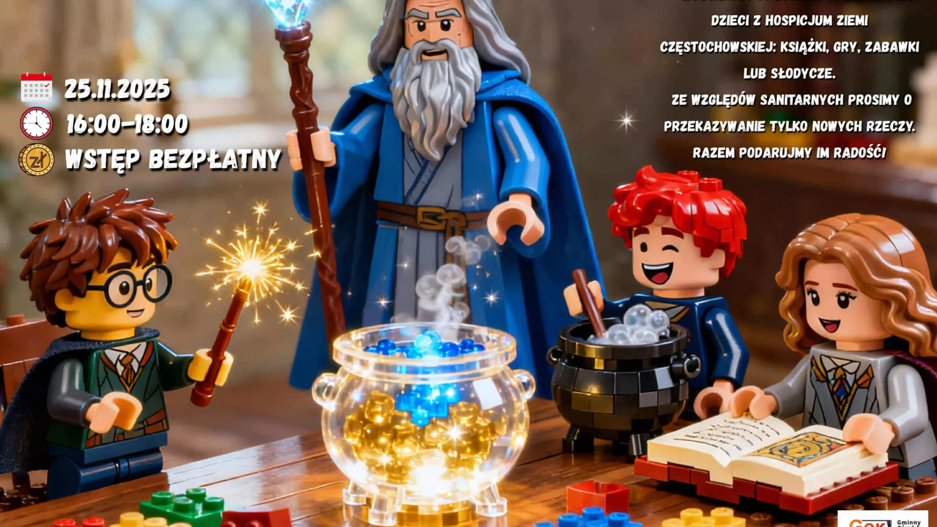 Plakat warsztaty andrzejkowe z harry potterem