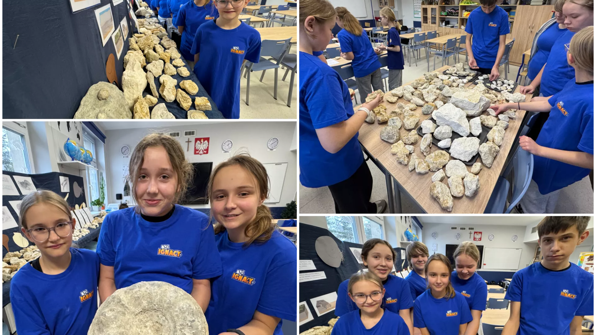 Kolaż zdjęć z realizacji projektu w szkole