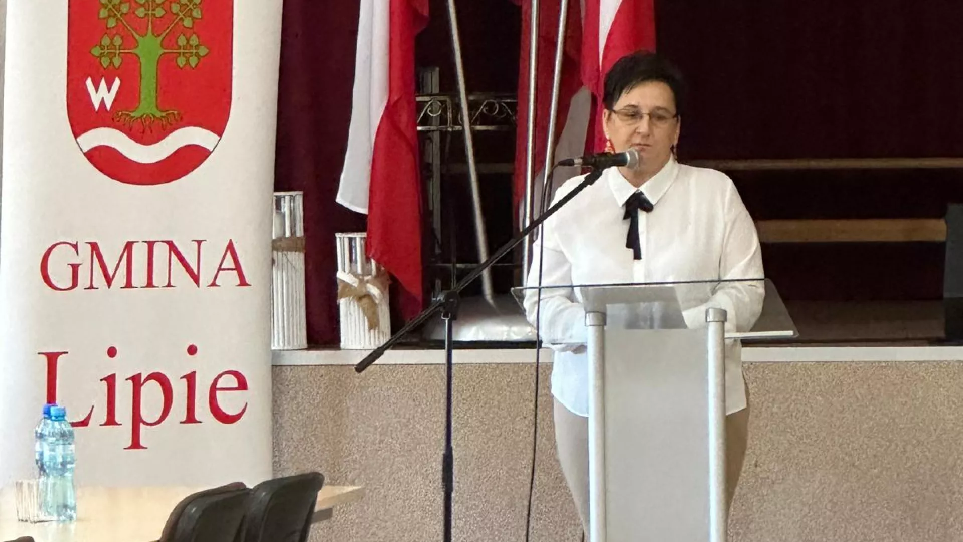 Wystąpienie Ilony Kubickiej, kierownik Gminnego Ośrodka Pomocy Społecznej w Lipiu, podczas konferencji "Stop przemocy i krzywdzeniu dzieci".