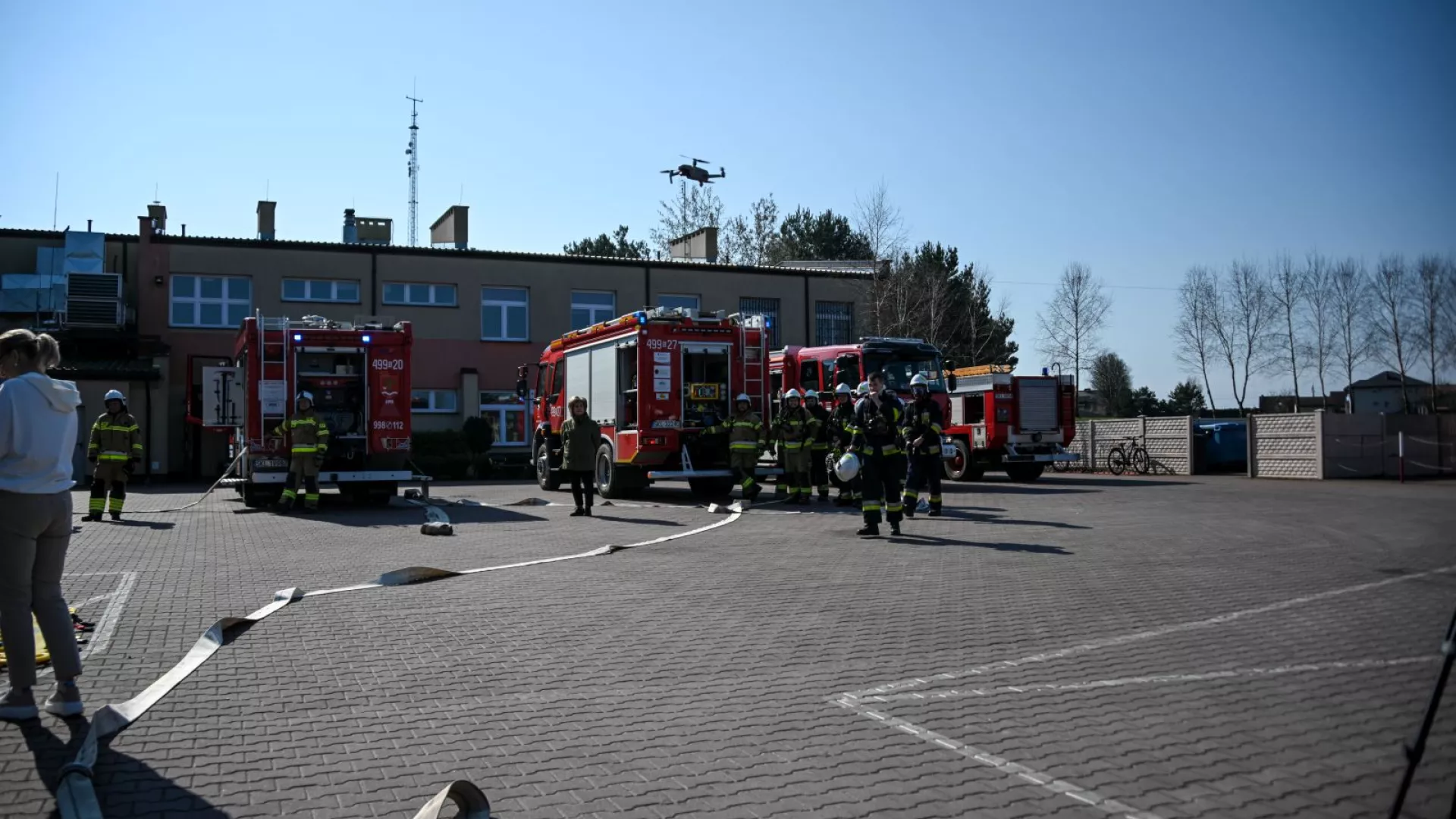 Strażacy podczas akcji ratowniczej w ZS- Lipie