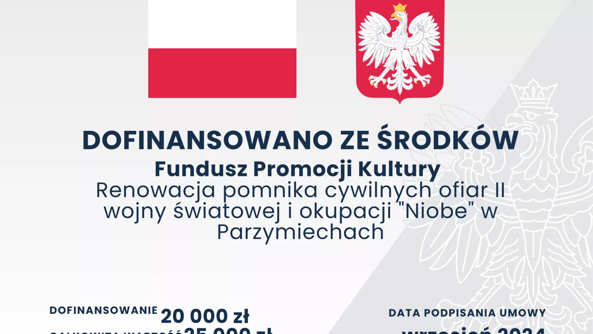 Tablica informacyjna z nazwą zadania
