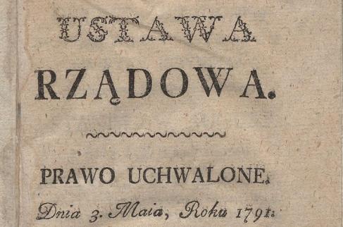 Strona tytułowa Konstytucji 3 maja.