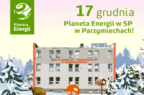 Krajobraz zimowy budynku SP w Parzymiechach