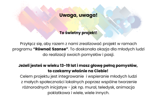 Uwaga, uwaga! To świetny projekt! Program „Równać Szanse” 