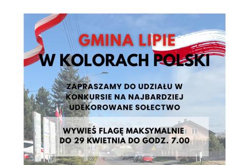konkurs na najbardziej udekorowane flagami sołectwo Gminy Lipie