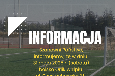 Plakat informujący o zajęciach na Orliku