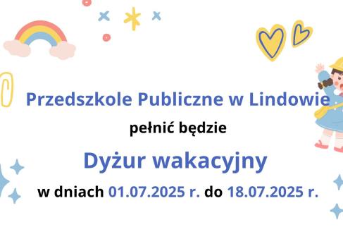 WAKACYJNY DYZUR W PRZEDSZKOLU 