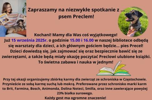 Zaproszenie na spotkanie z psem Preclem