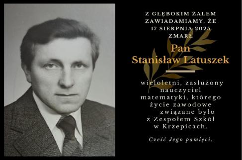 Informacja o śmierci Stanisława Latuszka