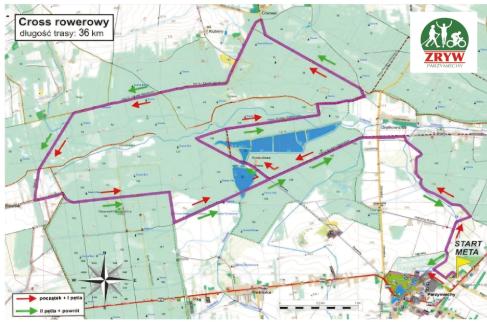 Trasa przebiegu crossu rowerowego