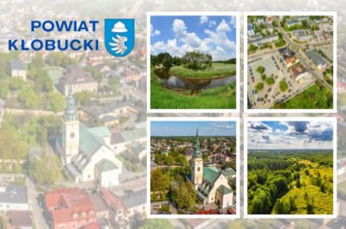 Grafika promocyjna powiatu kłobuckiego.